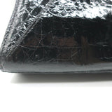 Nancy Gonzalez Crocodile Trapezoid Clutch Black Small Shoulder Bag