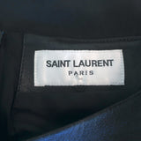 Saint Laurent Lamb Leather Mini Dress Black Size 38 Cap Sleeve Shift