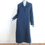 Tibi Shirtdress Navy Cotton-Linen Sateen Size 6 Long Sleeve Midi Dress