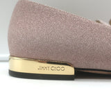 Jimmy Choo Jaida Glitter Smoking Slippers Pink Size 38 Slip-On Flats