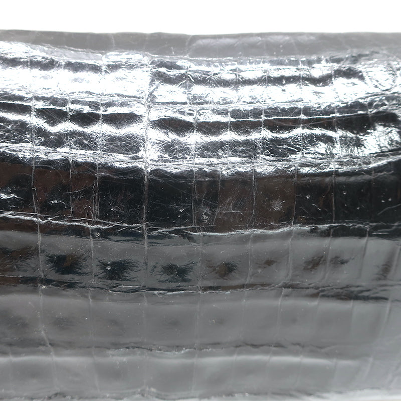 Nancy Gonzalez Crocodile Trapezoid Clutch Black Small Shoulder Bag