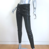 J Brand L8001 Stretch Leather Mid Rise Skinny Pants Black Size 28