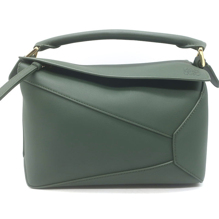 Loewe Small Puzzle Edge Bag Forest Green Leather Crossbody
