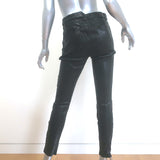 J Brand L8001 Stretch Leather Mid Rise Skinny Pants Black Size 28