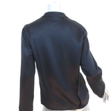 Giorgio Armani Ruched Satin Blouse Black Size 38 Long Sleeve Top