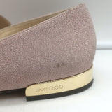 Jimmy Choo Jaida Glitter Smoking Slippers Pink Size 38 Slip-On Flats