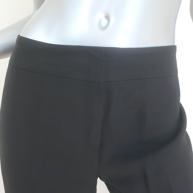 Escada Straight Leg Trousers Black Wool-Blend Size 34