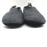 Prada Drawstring Slippers Dark Gray Flannel Size 37 NEW