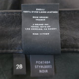 J Brand L8001 Stretch Leather Mid Rise Skinny Pants Black Size 28