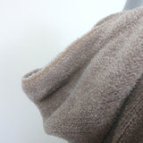 Brunello Cucinelli Cashmere Monili-Trim Metallic Plush Knit Hoodie Taupe Size 12