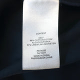 Tibi Shirtdress Navy Cotton-Linen Sateen Size 6 Long Sleeve Midi Dress