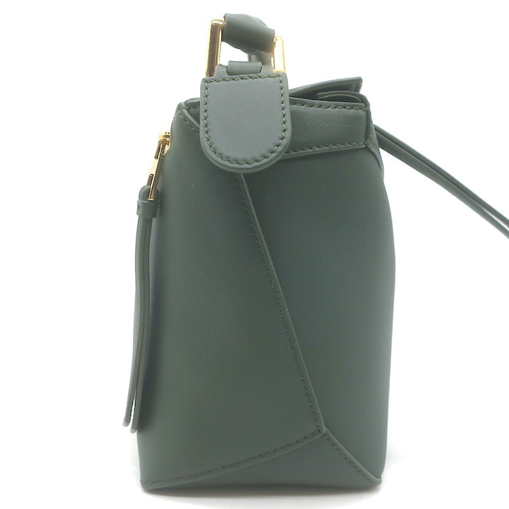 Loewe Small Puzzle Edge Bag Forest Green Leather Crossbody