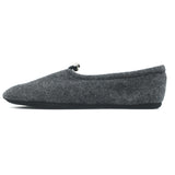 Prada Drawstring Slippers Dark Gray Flannel Size 37 NEW