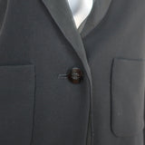 Vintage Chanel 98A Skirt Suit Black Chiffon-Trimmed Wool Size 38