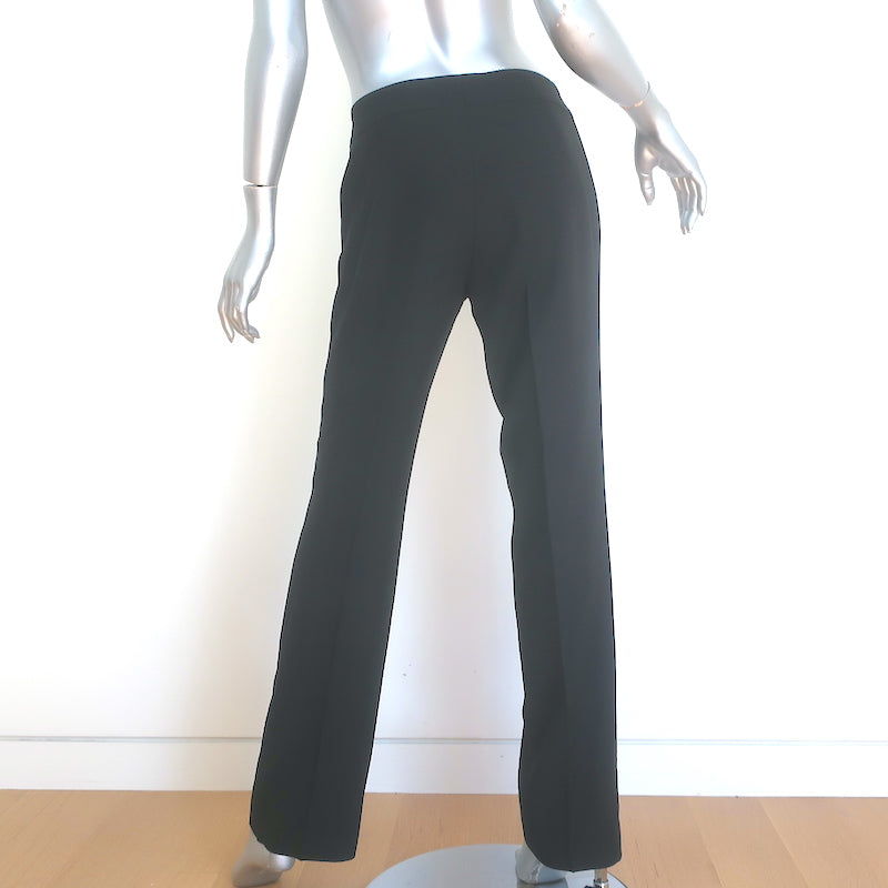 Escada Straight Leg Trousers Black Wool-Blend Size 34