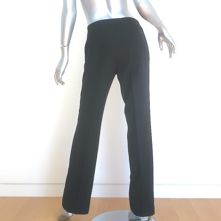 Escada Straight Leg Trousers Black Wool-Blend Size 34