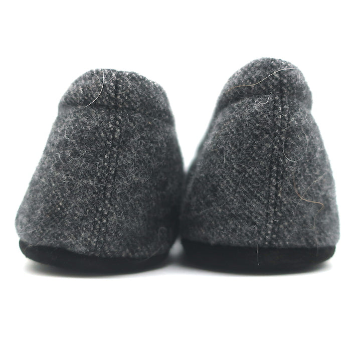 Prada Drawstring Slippers Dark Gray Flannel Size 37 NEW
