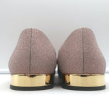 Jimmy Choo Jaida Glitter Smoking Slippers Pink Size 38 Slip-On Flats