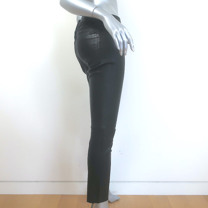 Vince Stretch Leather Skinny Pants Black Size 6