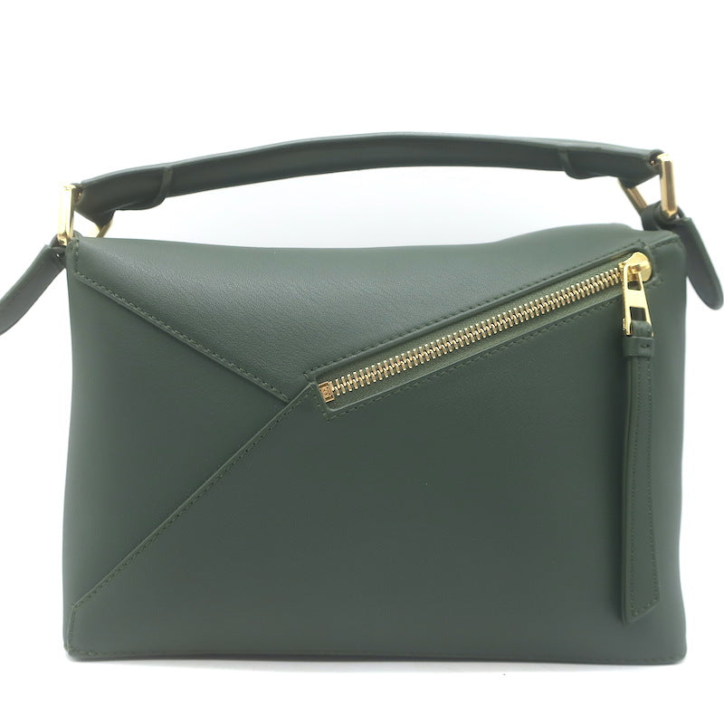 Loewe Small Puzzle Edge Bag Forest Green Leather Crossbody