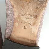 Jimmy Choo Jaida Glitter Smoking Slippers Pink Size 38 Slip-On Flats