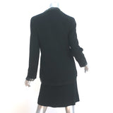 Vintage Chanel 98A Skirt Suit Black Chiffon-Trimmed Wool Size 38