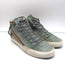 Golden Goose Slide High Top Sneakers Gray Canvas & Blue Suede Size 38