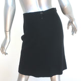 Vintage Chanel 98A Skirt Suit Black Chiffon-Trimmed Wool Size 38