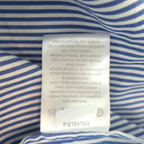 Tibi Removable Collar Top Blue/White Striped Cotton Size 8 Long Sleeve Blouse