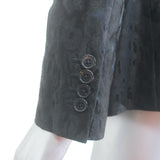 Saint Laurent Leopard Jacquard Blazer Black Wool-Blend Size 40 One-Button Jacket