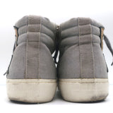 Golden Goose Slide High Top Sneakers Gray Canvas & Blue Suede Size 38