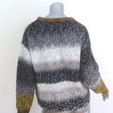 Raquel Allegra Iris Ombre Stripe Sweater Gray Wool-Blend Size 0