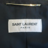 Saint Laurent Leopard Jacquard Blazer Black Wool-Blend Size 40 One-Button Jacket