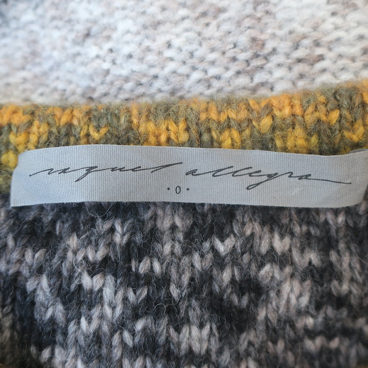 Raquel Allegra Iris Ombre Stripe Sweater Gray Wool-Blend Size 0