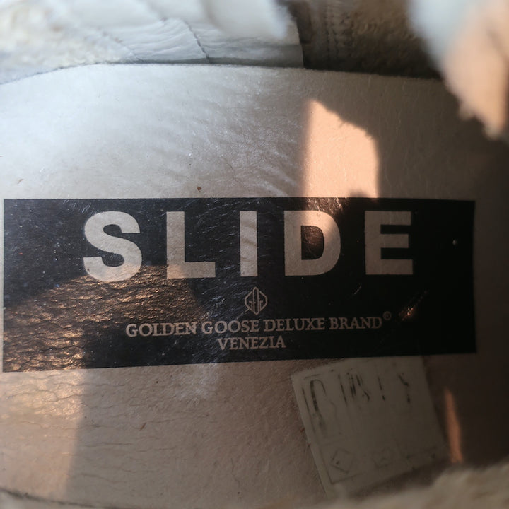 Golden Goose Slide High Top Sneakers Gray Canvas &amp; Blue Suede Size 38