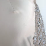 KAUFMANFRANCO Crystal-Embellished Mini Slip Dress Beige Silk Satin Size 2