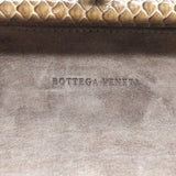 Bottega Veneta Snakeskin Long Stretch Knot Clutch Brown