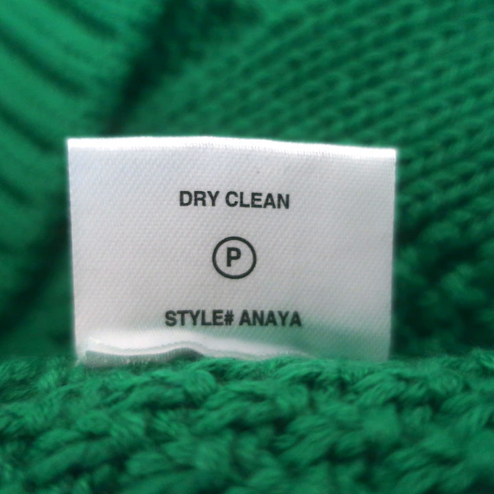 Sablyn Anaya Collared Cable Knit Sweater Green Cotton-Cashmere Size Small