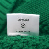 Sablyn Anaya Collared Cable Knit Sweater Green Cotton-Cashmere Size Small