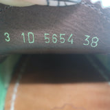 Prada Penny Loafers Green Polished Leather Size 38