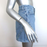 The Attico Lula Denim Mini Skirt Blue Cotton-Blend Size 28