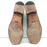 Prada Penny Loafers Green Polished Leather Size 38