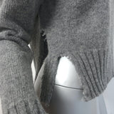 Celine Phoebe Philo Shredded Knit Crewneck Sweater Gray Wool Size Medium