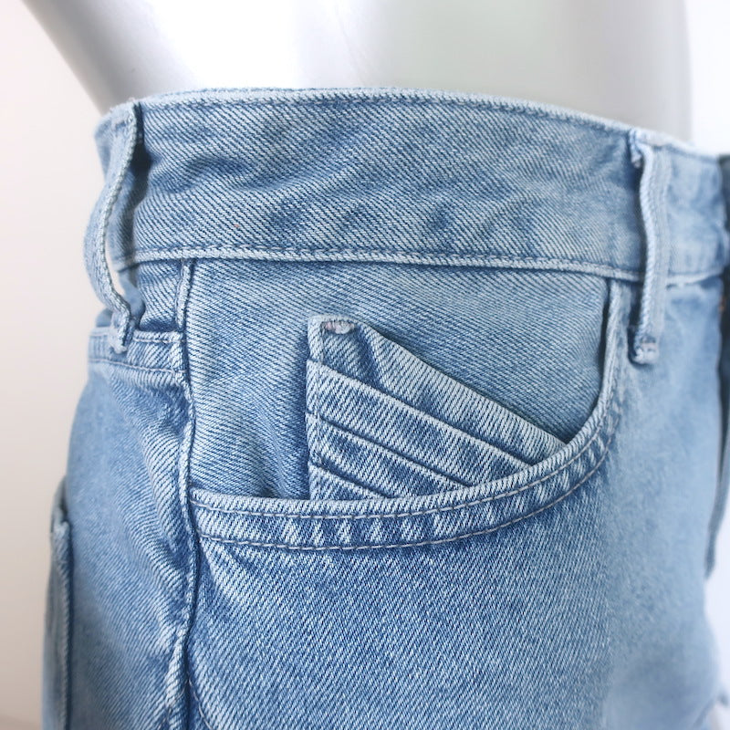 The Attico Lula Denim Mini Skirt Blue Cotton-Blend Size 28