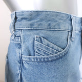 The Attico Lula Denim Mini Skirt Blue Cotton-Blend Size 28