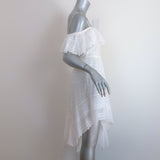 Isabel Marant Etoile Timoria Asymmetric Dress White Broderie Anglaise Size 36