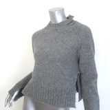 Celine Phoebe Philo Shredded Knit Crewneck Sweater Gray Wool Size Medium
