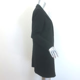 Lafayette 148 Longline Blazer Black Crepe Size Medium Open-Front Jacket