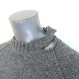 Celine Phoebe Philo Shredded Knit Crewneck Sweater Gray Wool Size Medium