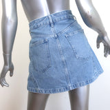 The Attico Lula Denim Mini Skirt Blue Cotton-Blend Size 28